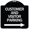 Signmission Customer and Visitor Parking W/ Right Arrow Heavy-Gauge Aluminum Sign, 18" x 18", BW-1818-24215 A-DES-BW-1818-24215 - alternate 1